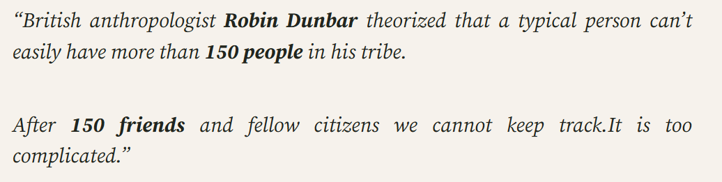 Relevance of Dunbar’s Number
