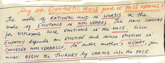 Empathy and face reading