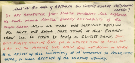 Energy Hungry Prefrontal Cortex