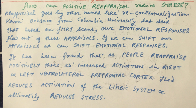 Positive Reappraisal to reduce Stress