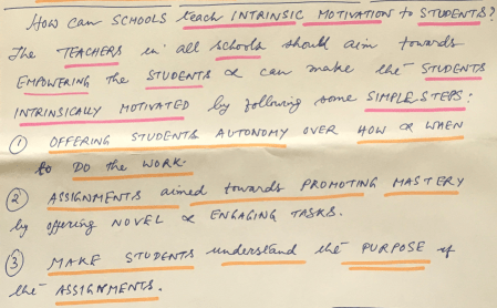 Intrinsic Motivation for Students