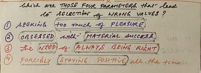 Top Four Reasons we choose Wrong Values