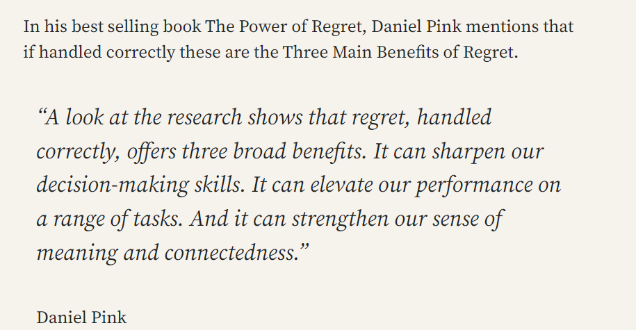 Have you INVENTED the BENEFITS of REGRET yet?