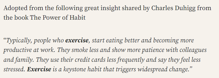 Adopt Exercise as a Habit. Why?