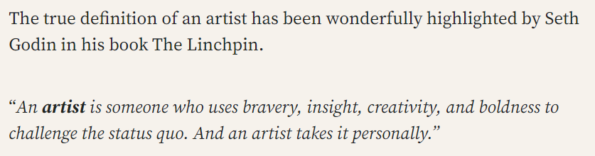 Strive to be an ARTIST