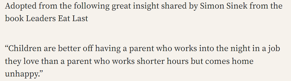 Biggest driver of WORK LIFE BALANCE.