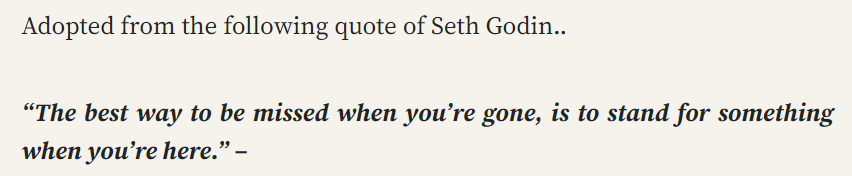 Leave a Legacy behind