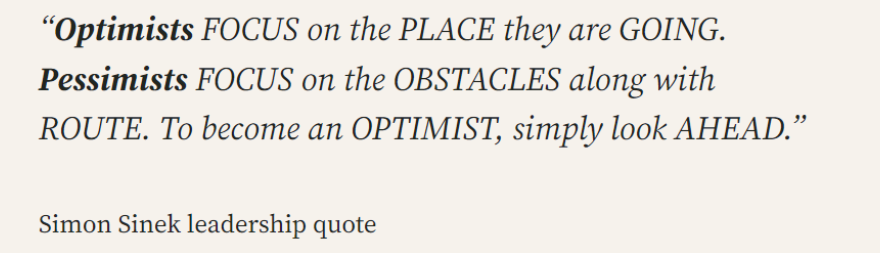 Talk more with Optimists for This reason