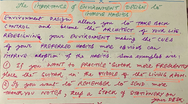 Good Environment Design lead to Good Habits. How?