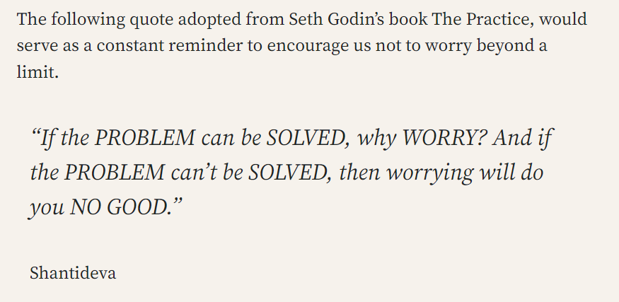 Worry is a waste of time