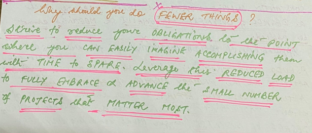 Do FEWER THINGS. Why?