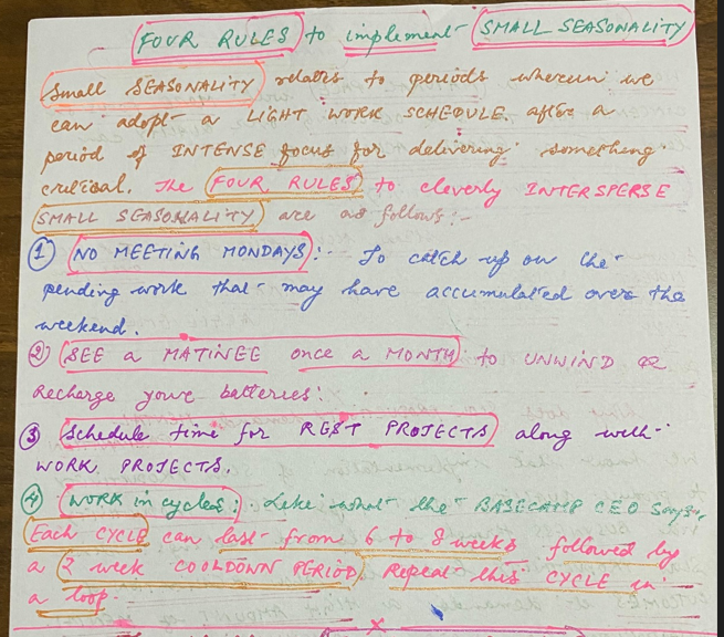 Four Rules for Small Seasonality at Work