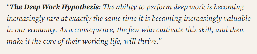 Inculcate the HABIT of DEEP WORK