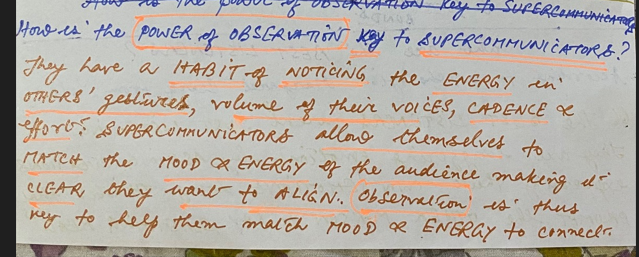 Why is Power of Observation a key to Communication?