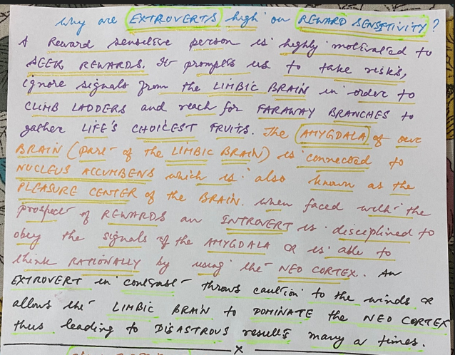 Extroverts are Highly Reward Sensitive