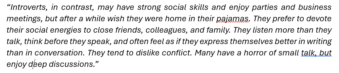 Characteristics of an INTROVERT?