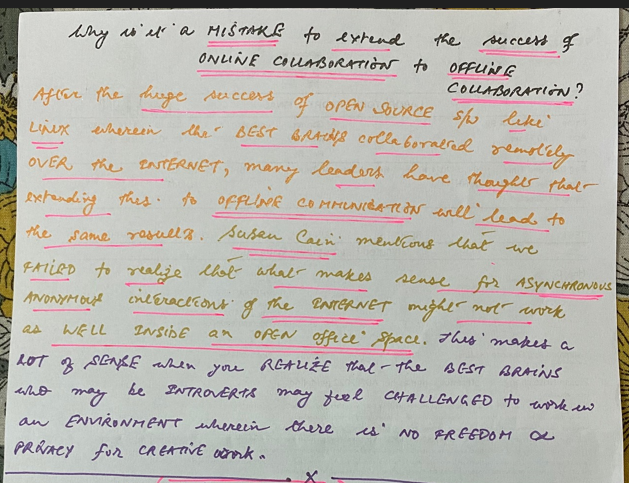 Online versus Offline Collaboration