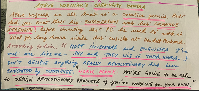 Creativity Mantra of Steve Wozniak