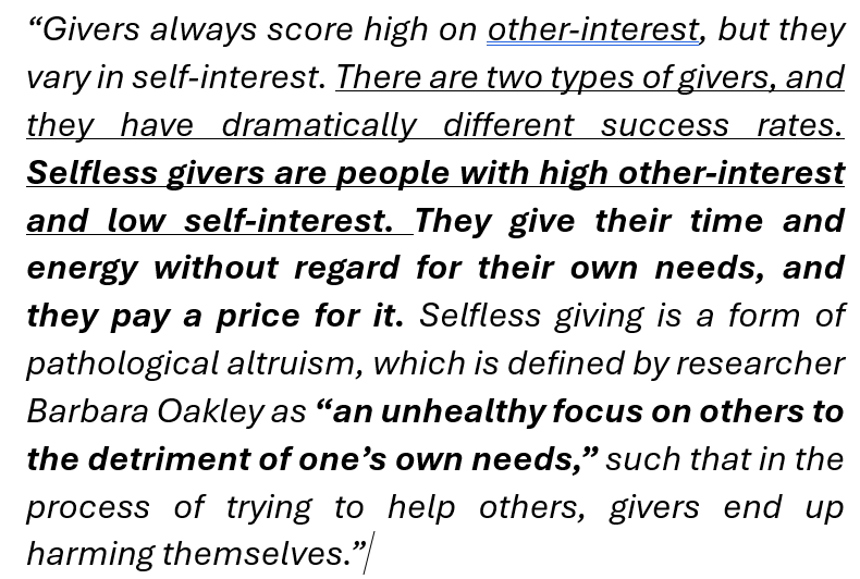 Do Not be a SELFLESS GIVER