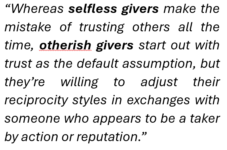 Selfless versus Otherish givers