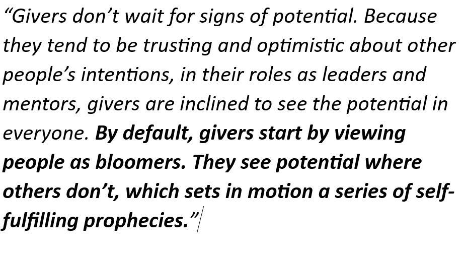 GIVERS make GREAT MENTORS