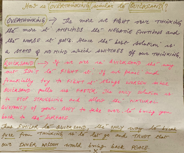 OVERTHINKING as HARMFUL as QUICKSAND