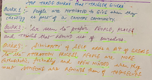 Three Quirks that Trigger Givers