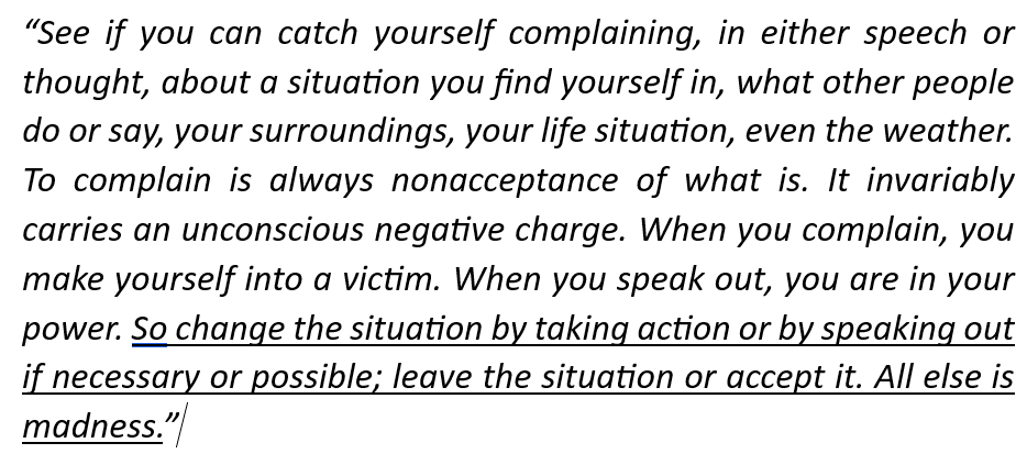 Better to ACT than COMPLAIN