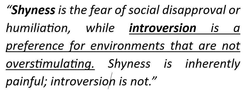 Shyness versus Introversion
