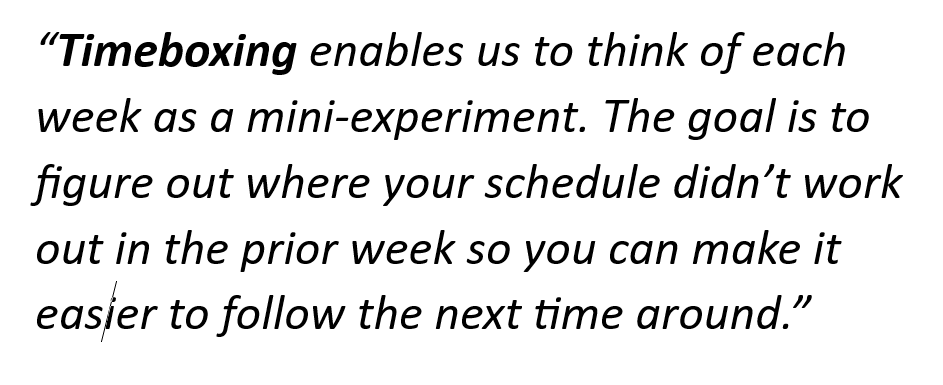 Timeboxing a Week  matters