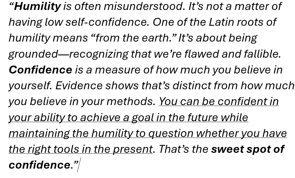 Sweet Spot of Confidence