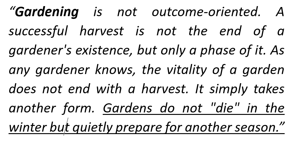 Infinite mindedness of a Gardener