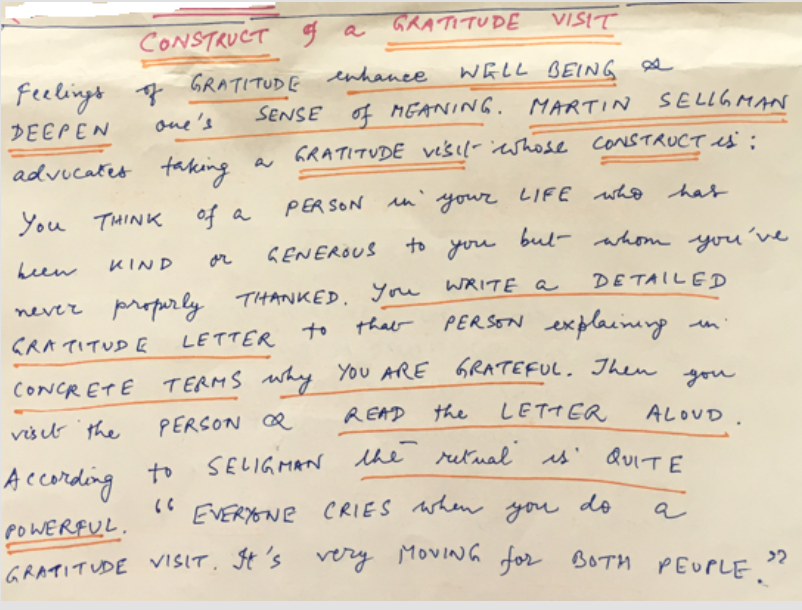 Practicing Gratitude leads to Peace