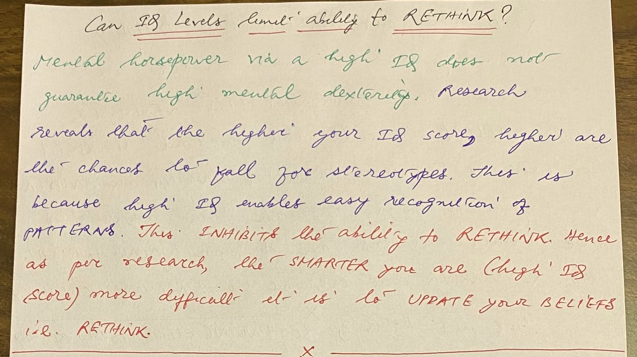 Downside of High IQ for Rethinking