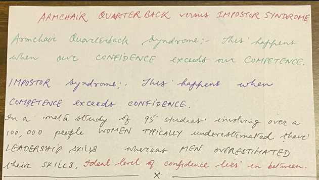 Armchair Quarterback versus Impostor Syndrome