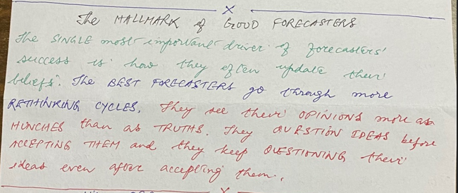 Characteristics of Good Forecasters