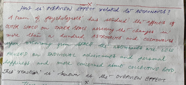 Overview Effect of Astronauts