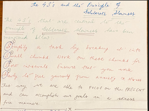 The Principle of Deliberate Slowness