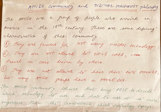 The  AMISH COMMUNITY and Digital Minimalism