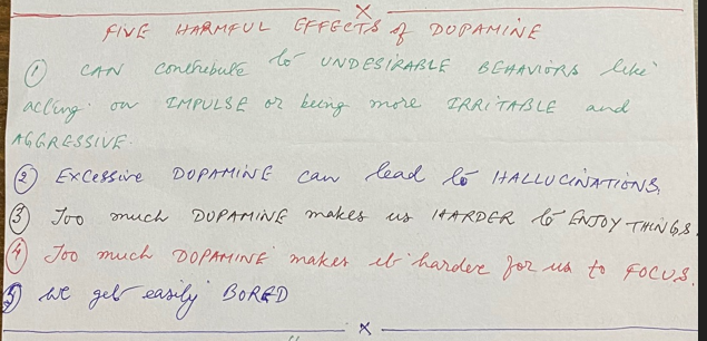 five harmful effects of dopamine