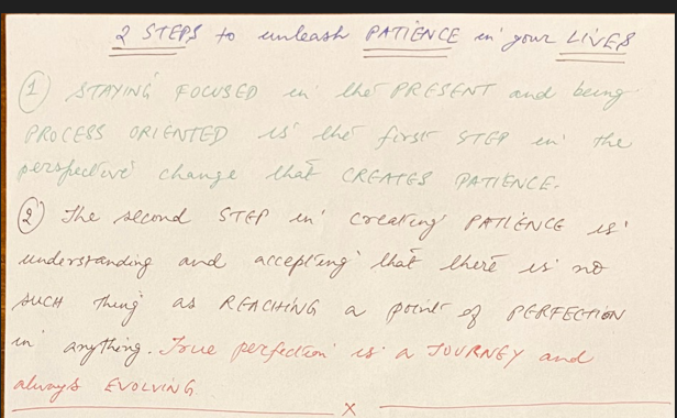 Two Steps to develop Patience