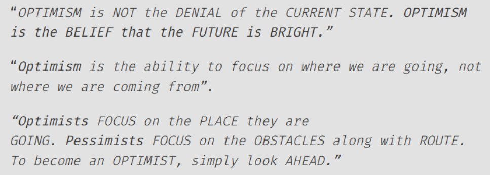 Optimism leads to Confidence