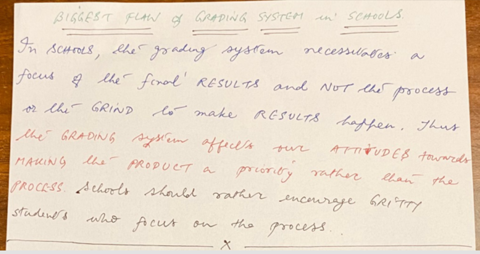 Inculcate Grit in school children