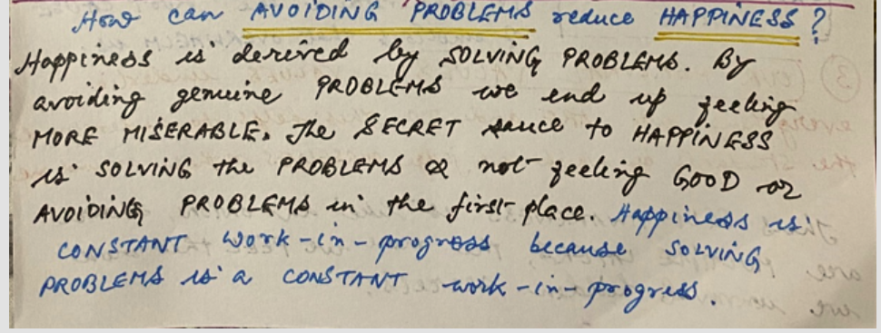 Avoiding Problems reduce HAPPINESS