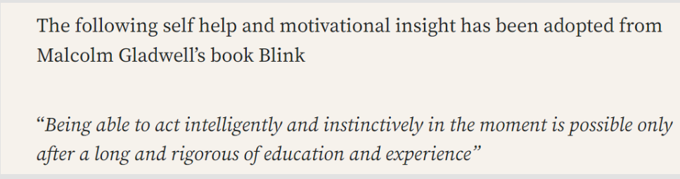 Role of experience in Blink Judgements
