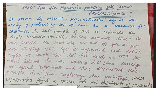 Role of Procrastination in iconic MONALISA Painting