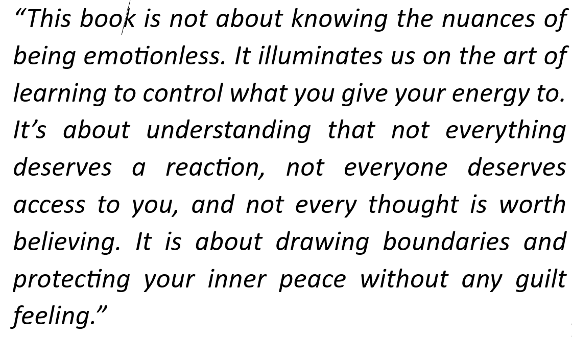 Stop Letting Everything Affect You
