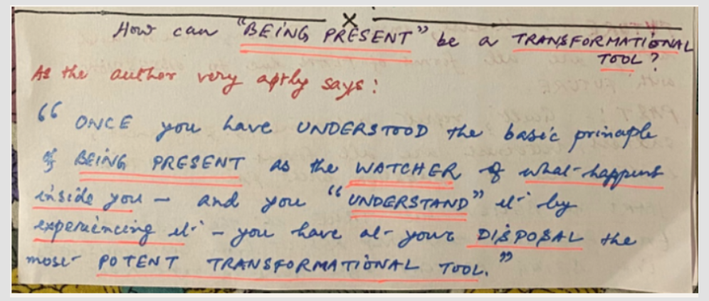 The PRESENT is your TRANSFORMATION tool