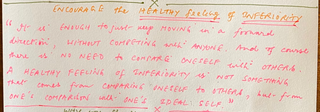 Feeling of Inferiority is Healthy